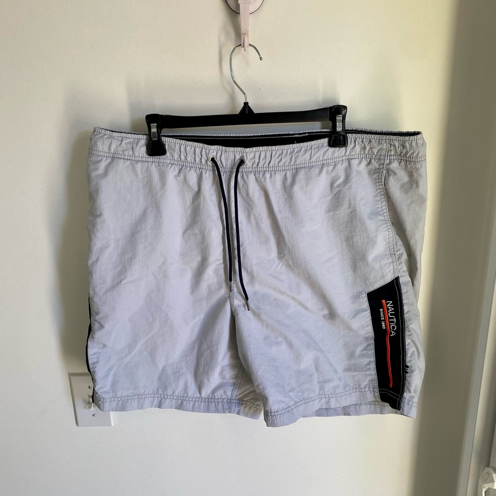 Nautica Swim Shorts Size Large Gray